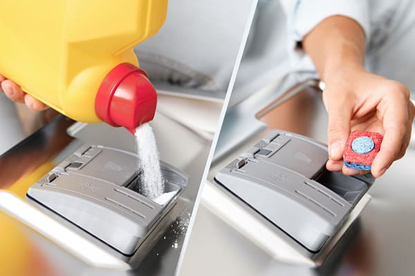 ¿Qué hace que el lavavajillas sea más eficiente que los detergentes líquidos o de gel?